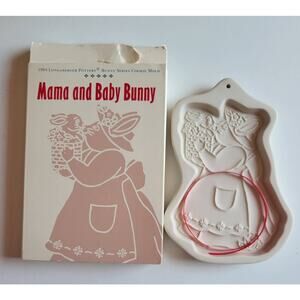 Longaberger Pottery Easter 1994 Mama and Baby Bunny Cookie Chocolate Mold